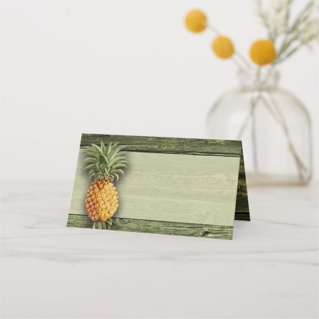 Ananas Vintage Tropical Dinner Wedding Party Platzkarte (Vorderseite)