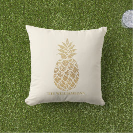 Ananas von Gold auf Elfenbeinküste Personalisiert Kissen