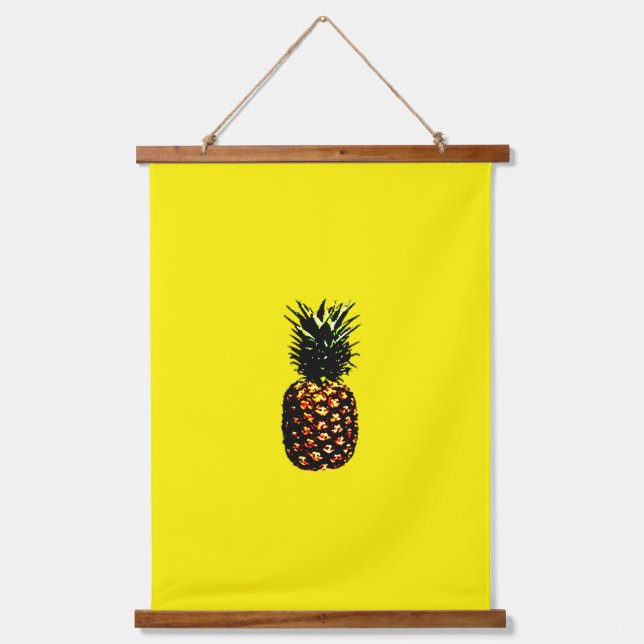 Ananas Wandteppich Mit Holzrahmen (Vorderseite)