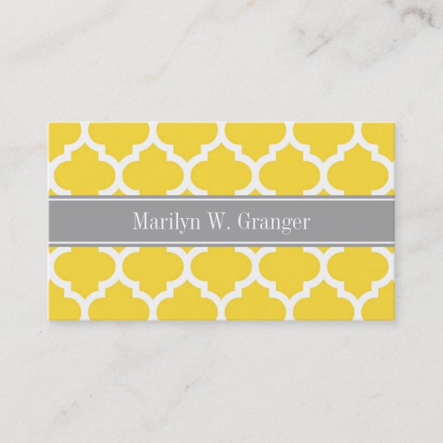 Ananas, was marokkanisch #5 Dk Gray Name Monogram Visitenkarte (Vorderseite)
