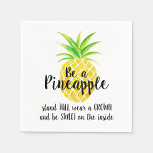 Ananas Wasserfarbenstand Tall Tragen Sie eine Kron Serviette