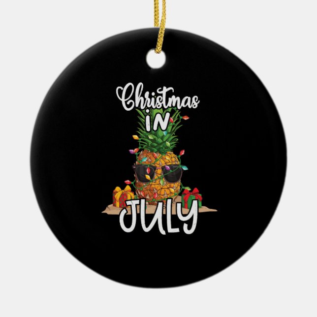 Ananas Weihnachten im Juli Tropical Keramik Ornament (Vorne)