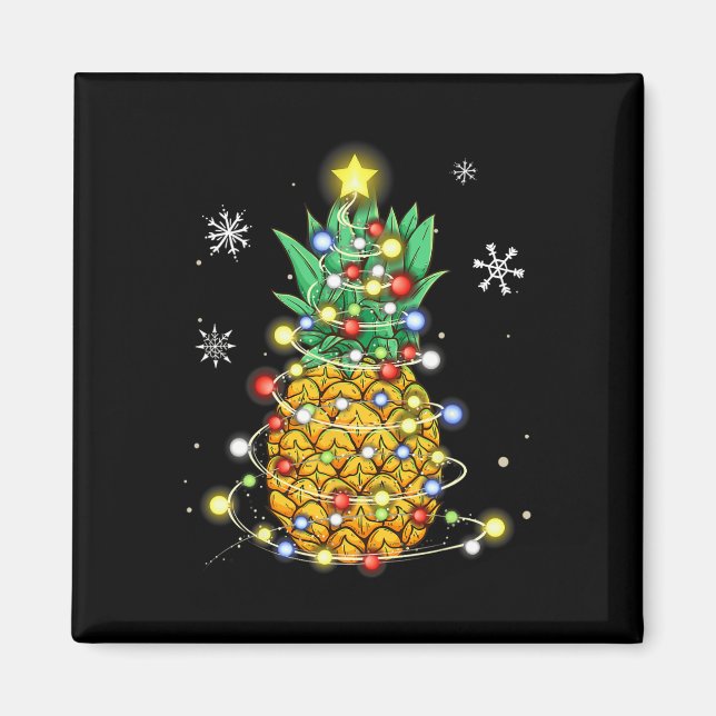 Ananas Weihnachts Weihnachtslichter Magnet (Vorne)