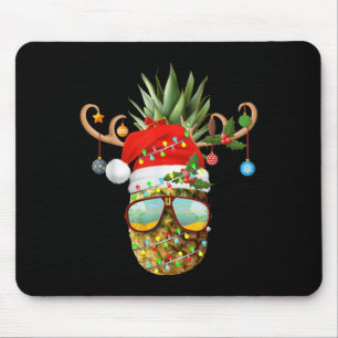 Ananas Weihnachtsbaum Lichter Sonnenschirme Urlaub Mousepad