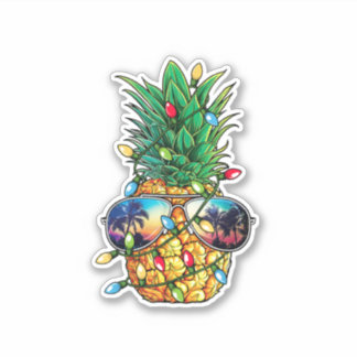 Ananas Weihnachtsbaum Lichter Weihnachten Weihnach Aufkleber