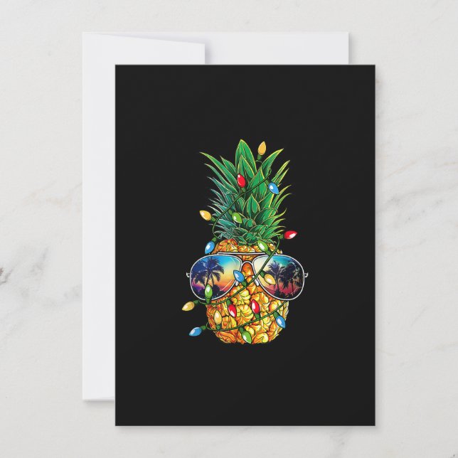 Ananas Weihnachtsbaum Lichter Weihnachten Weihnach Einladung (Vorderseite)