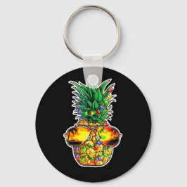 Ananas Weihnachtsbaum Lights Weihnachtsbrille Schlüsselanhänger