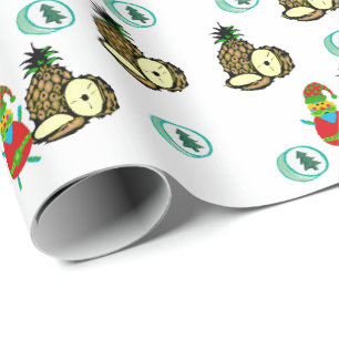 Ananas, Weihnachtsbaumen des Schneemanns, Wrapping Geschenkpapier
