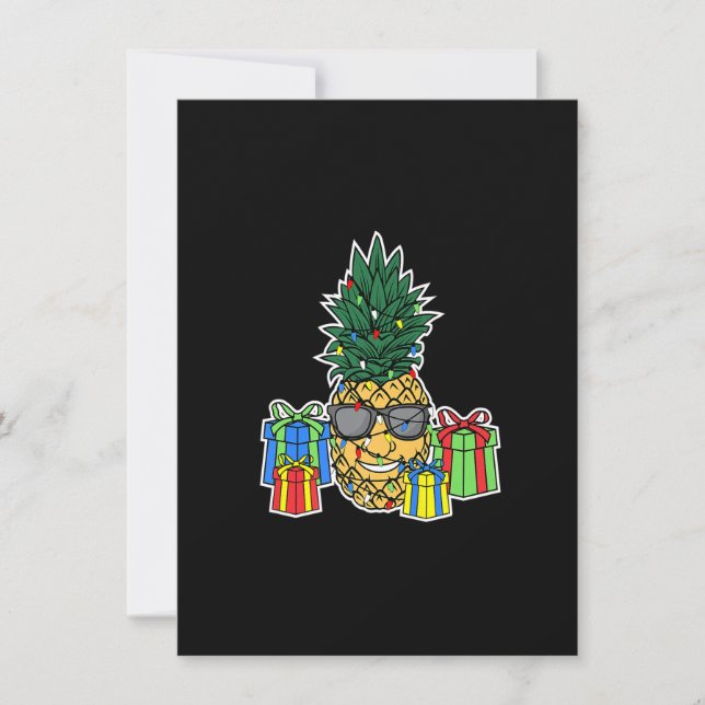 Ananas Weihnachtsleuchten, Damen Mens Hawaiian Ch Einladung (Vorderseite)