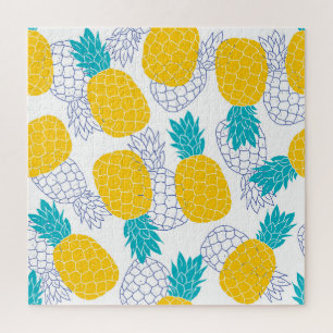 Ananas weißer Hintergrund, nahtloses Muster.