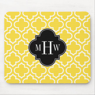 Ananas Welch marokkanischer Nr. 6 Black 3 Initial  Mousepad