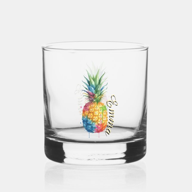 Ananas Whiskyglas (Vorderseite)