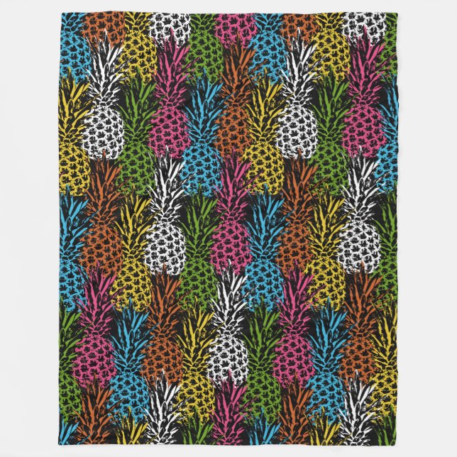 Ananas Wild und Süß Fleecedecke (Vorderseite)