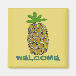 Ananas, Willkommen, Text bearbeiten Magnet