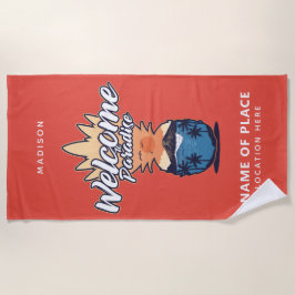 Ananas Willkommener Text und Farbhandtuch Strandtuch