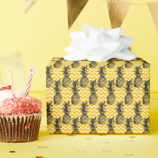 Ananas Zigzags Geschenkpapier (Geburtstagsparty)