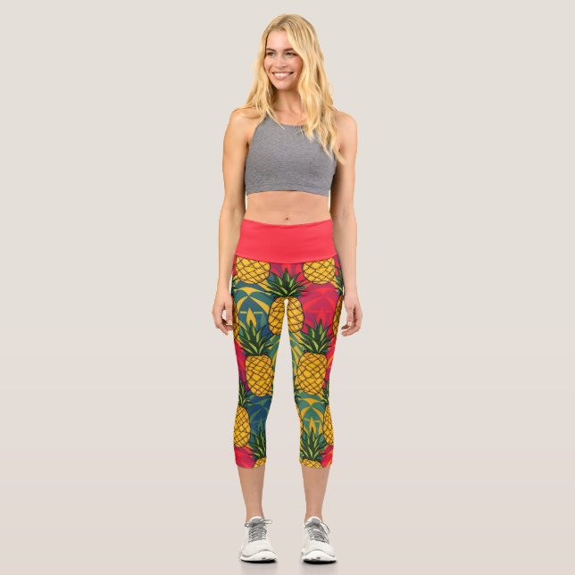Ananasmuster  capri leggings (Vorderseite)