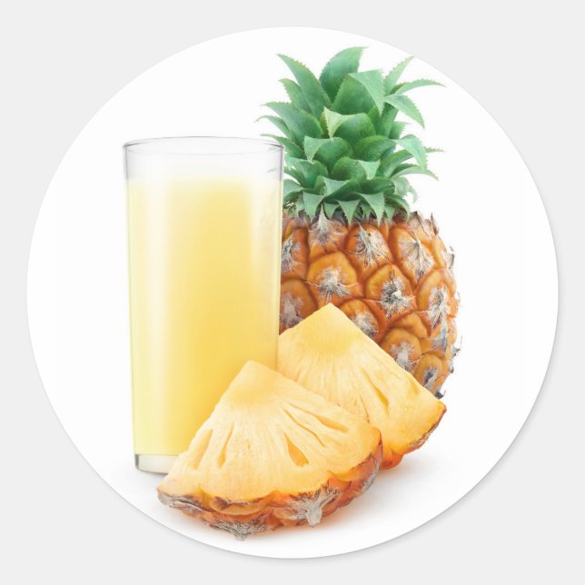 Ananassaft Runder Aufkleber (Vorderseite)