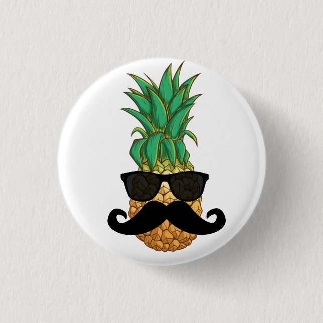 Ananasschnurrbart Button (Vorderseite)