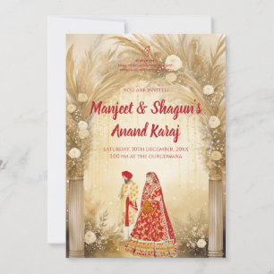 Anand Karaj Einladungen Digital Sikh Wedding Karte