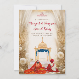 Anand Karaj Einladungen Digitale Sikh Hochzeitskar