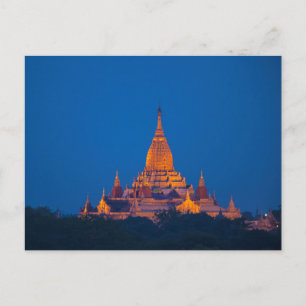 Ananda-Tempel in der Dämmerung Postkarte