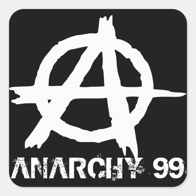 Anarchie 99 quadratischer aufkleber (Vorderseite)