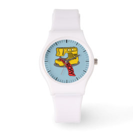 Anarchie-Gelbe Nähmaschine Armbanduhr