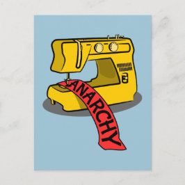 Anarchie-Gelbe Nähmaschine Postkarte