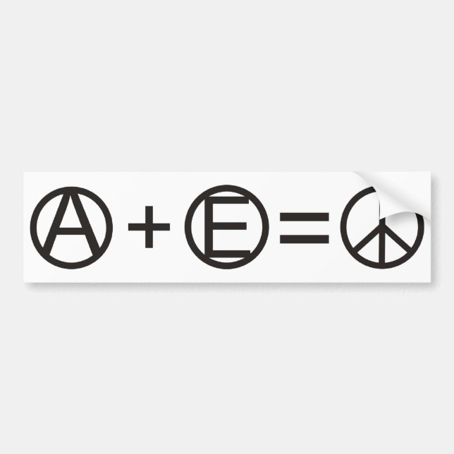 Anarchie + Gleichheit = Frieden Autoaufkleber (Vorne)