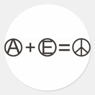 Anarchie + Gleichheit = Frieden Runder Aufkleber