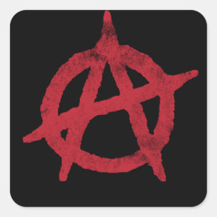 Anarchie-Kreis A Quadratischer Aufkleber