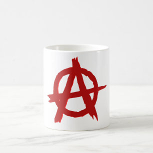 Anarchie-roter Kreis eine weiße Tasse