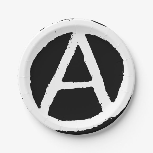Anarchie-Symbol Pappteller (Vorderseite)