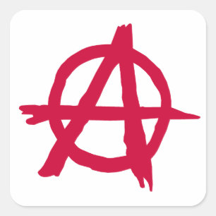 Anarchie-Symbol Quadratischer Aufkleber