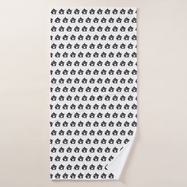 Anarchie symbole punk noir culture de musique sign (Serviette de bain)