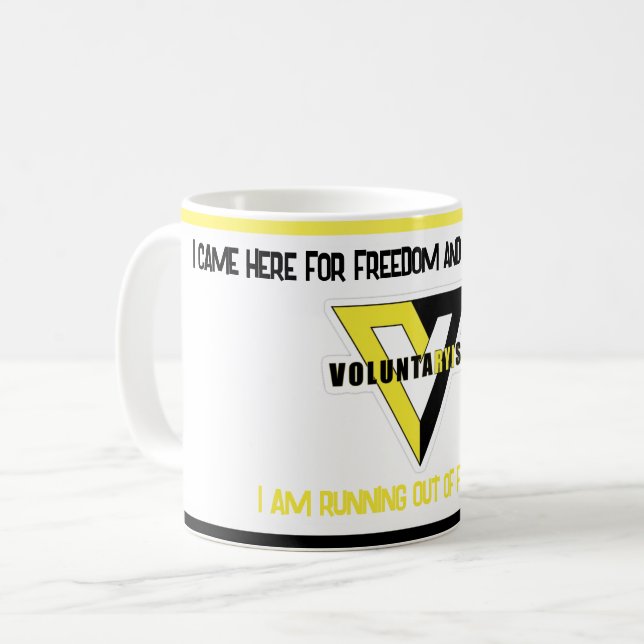 Anarchie volontarisme or jaune logo noir tasse (Devant gauche)