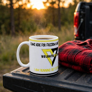 Anarchie volontarisme or jaune noir logo tasse