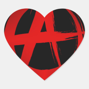 Anarchiesymbol Herz-Aufkleber
