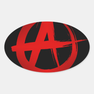 Anarchiesymbol Ovaler Aufkleber