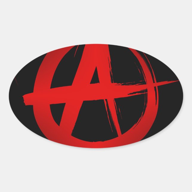 Anarchiesymbol Ovaler Aufkleber (Vorderseite)