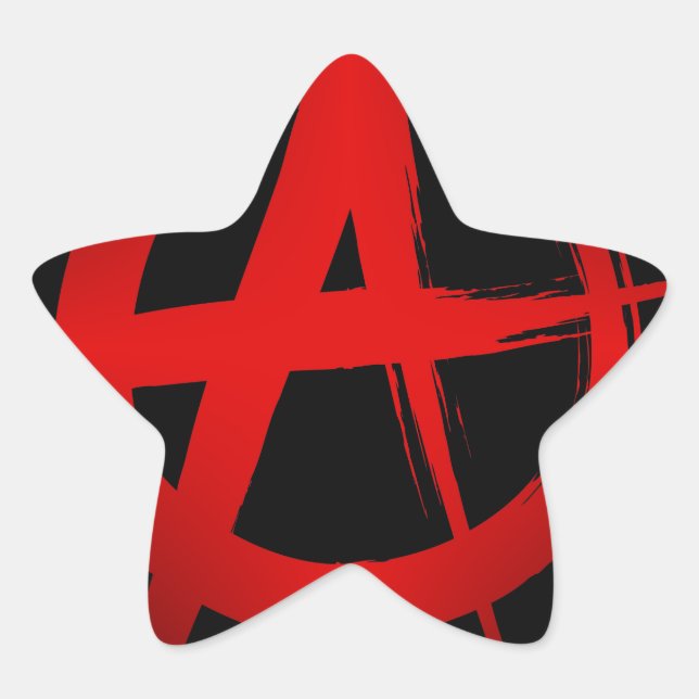 Anarchiesymbol Stern-Aufkleber (Vorderseite)