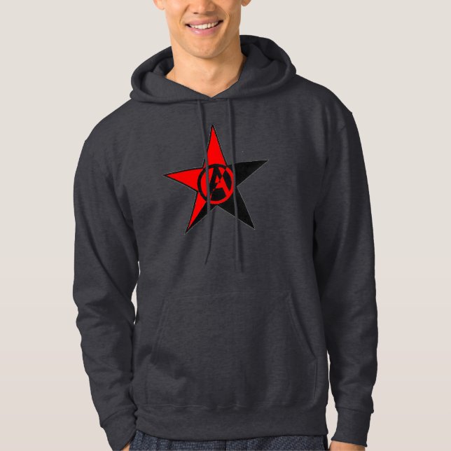 Anarchistenstern dunkelgrauer Hoodie (Vorderseite)