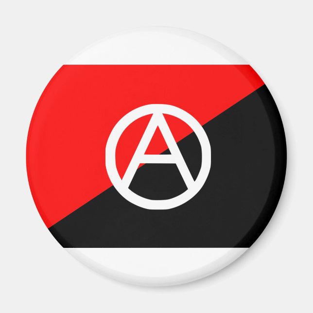 Anarchistische Flagge mit einem Symbol Magnet (Vorne)