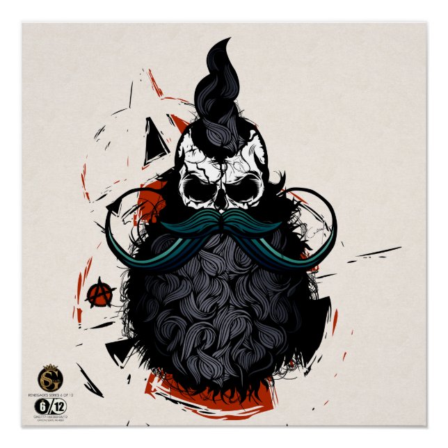 Anarchistischer Hipster-Punktotenkopf Poster (Vorderseite)
