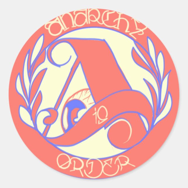 anarcho-amerikanisch runder aufkleber (Vorderseite)
