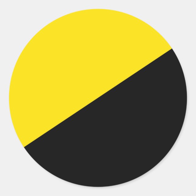 Anarcho capitalism flag anarchy symbol black yello runder aufkleber (Vorderseite)