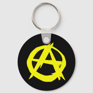Anarcho Kapitalismus-Schwarzes und gelbe Flagge Schlüsselanhänger