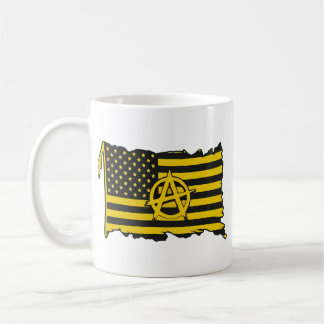 Anarcho-Kapitalistische Flagge USA  Schwarz-golden Kaffeetasse