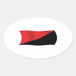 Anarcho-Syndikalismus-Flag-Aufkleber Ovaler Aufkleber